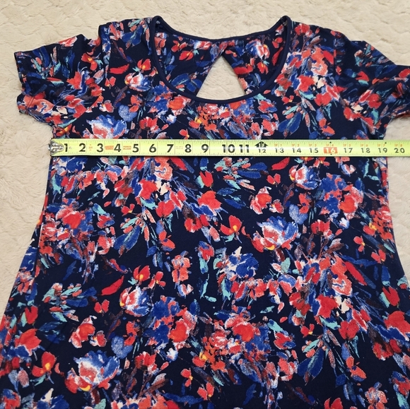 Cuddl Duds Flexwear Blue Floral Swing Cozy Dress, Size Medium - Picture 4 of 7